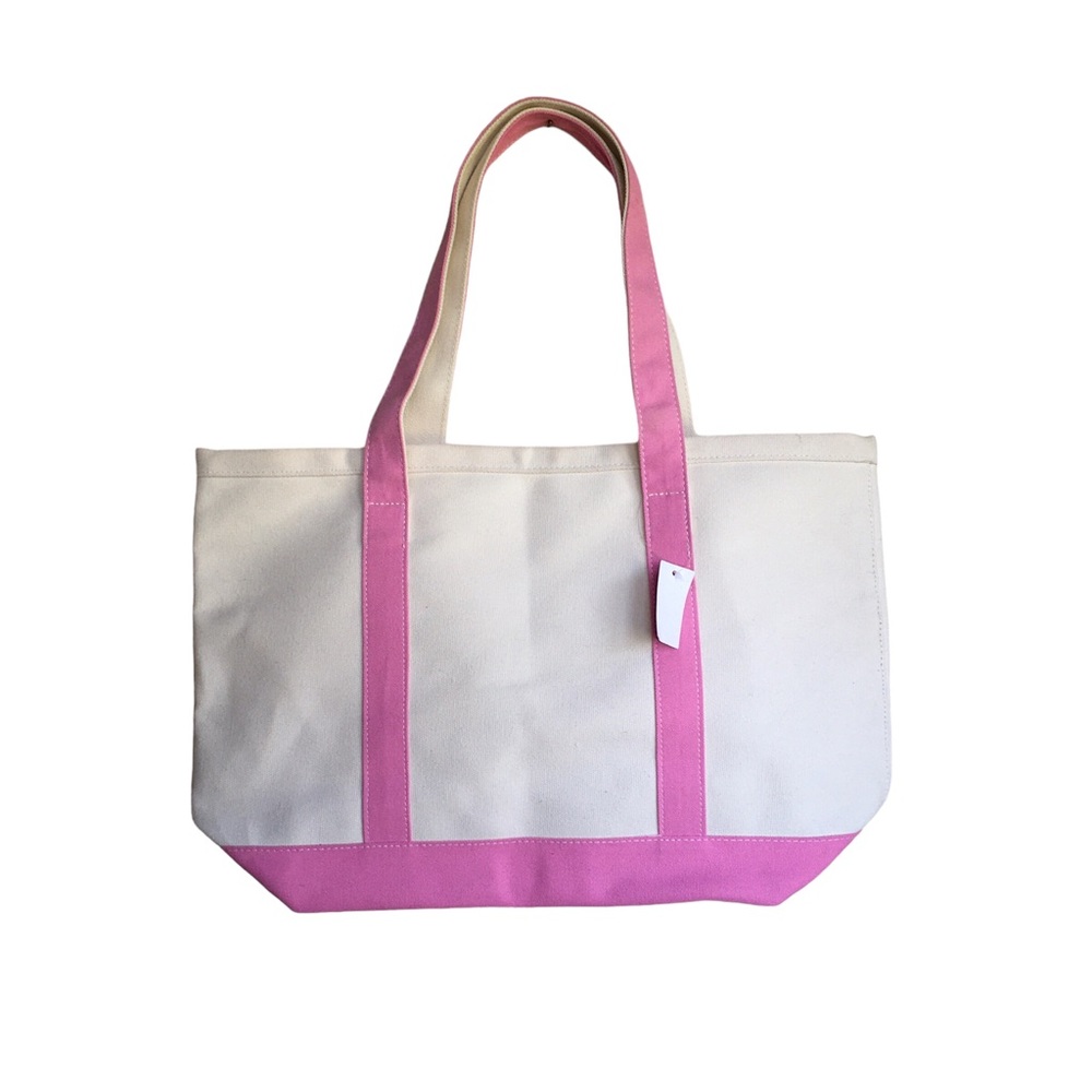 Cream and Pink Farmers Market Canvas tote bag NWT